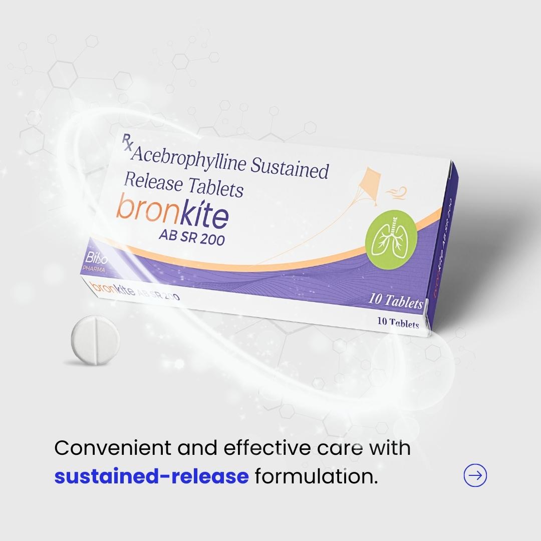 Bronkite AB SR 200 | Acebrophylline | Asthma, Bronchitis & COPD | 10 Tabs