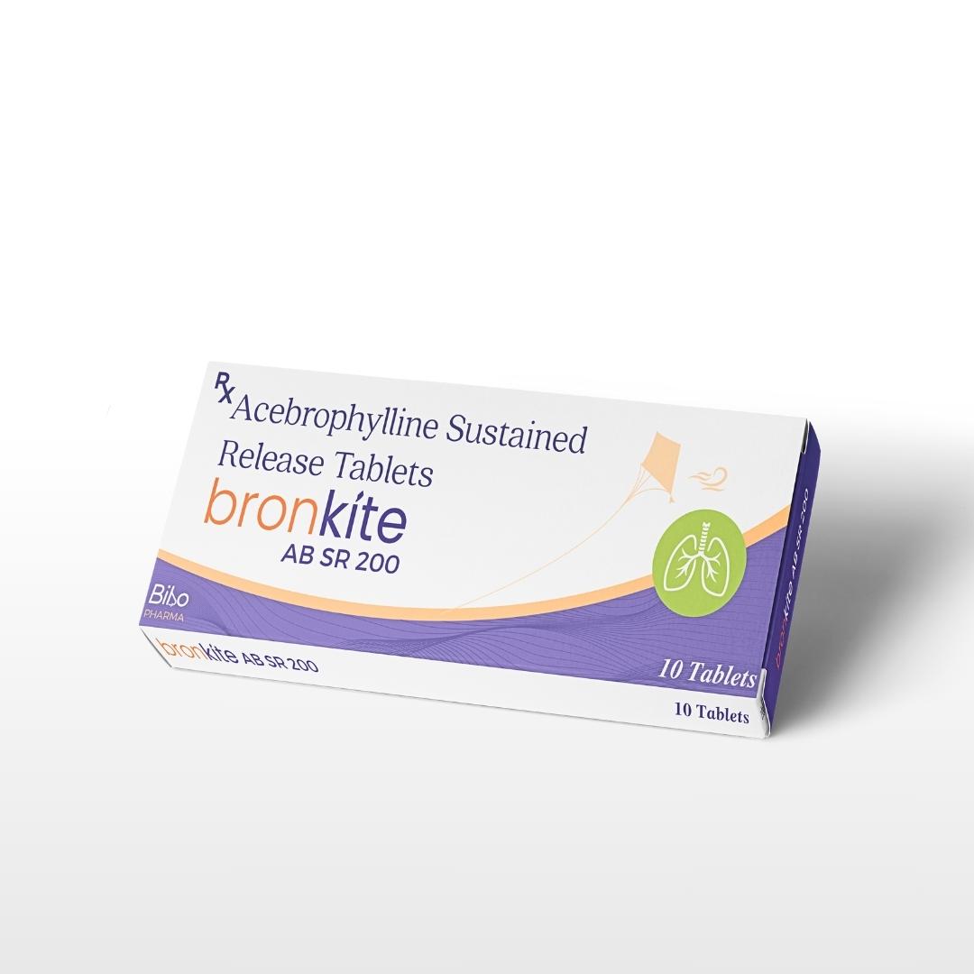 Bronkite AB SR 200 | Acebrophylline | Asthma, Bronchitis & COPD | 10 Tabs