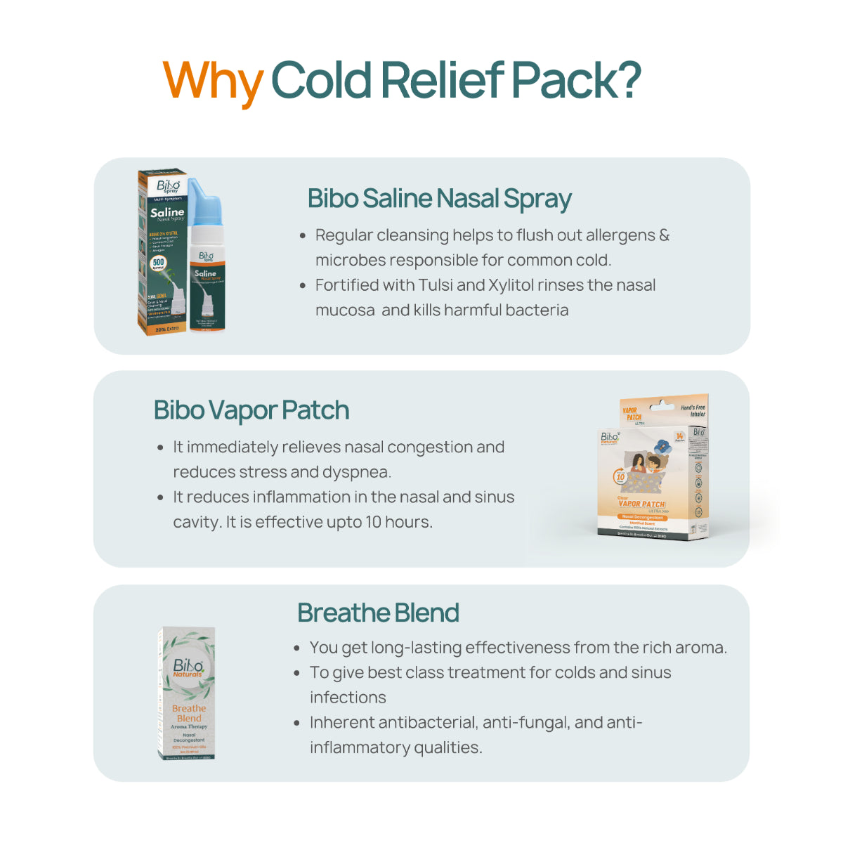 Cold Relief Pack | Fast Action | 3 Natural Products