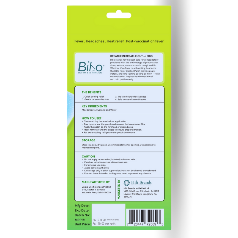 Bibo Fever Cooling Patch | Pack of 3