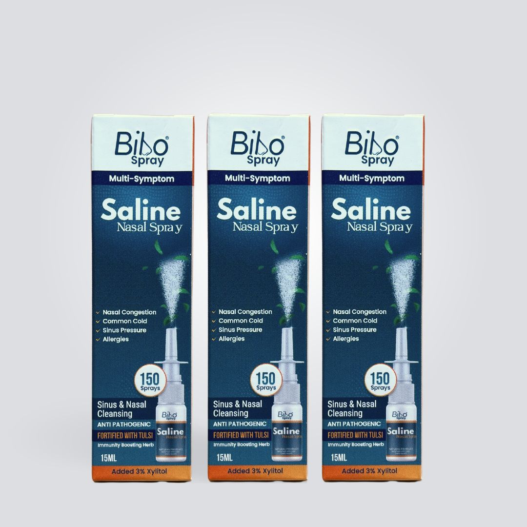 Bibo Saline Nasal Spray | With Tulsi & Xylitol | 15ml