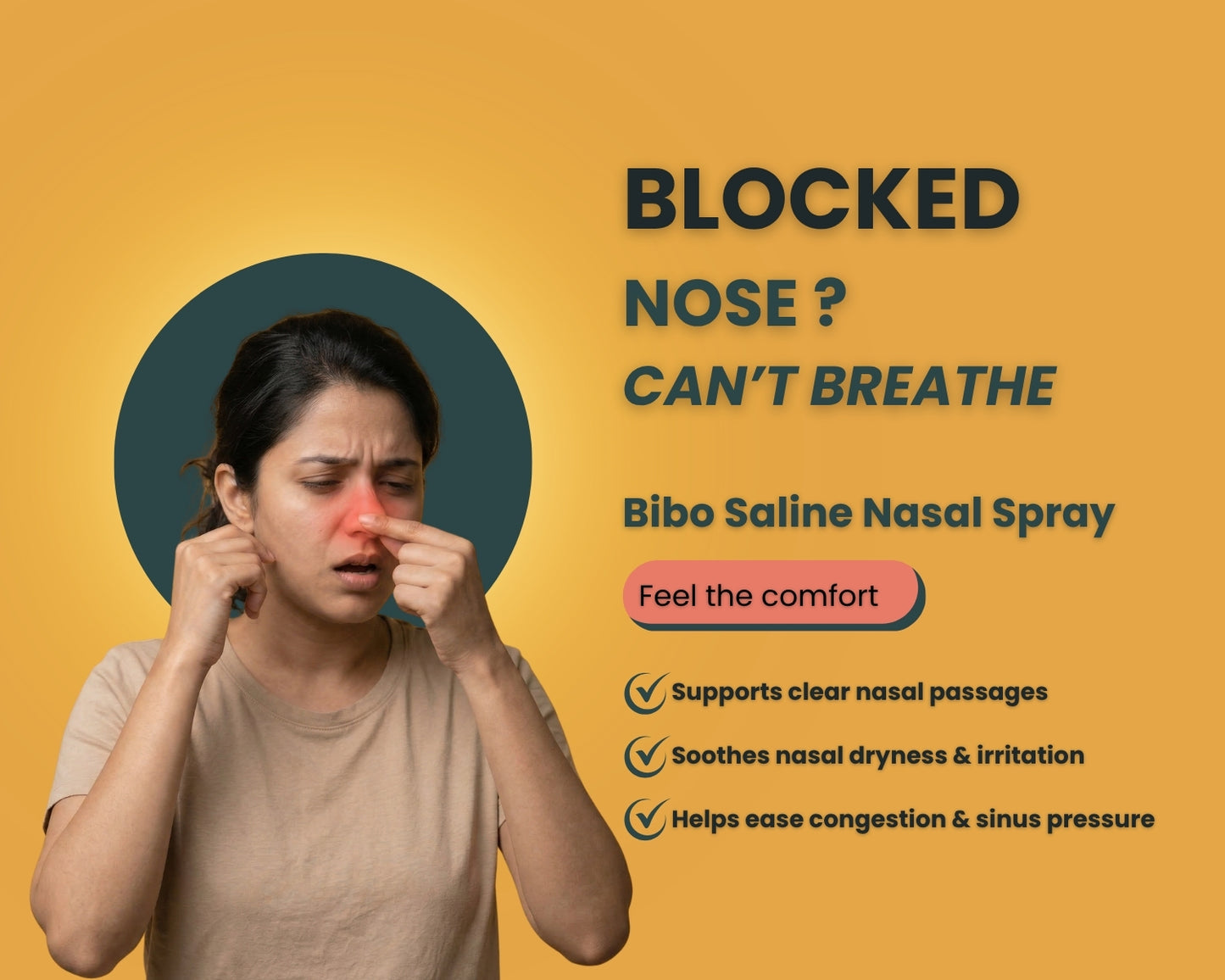 Bibo Saline Nasal Spray | With Tulsi & Xylitol