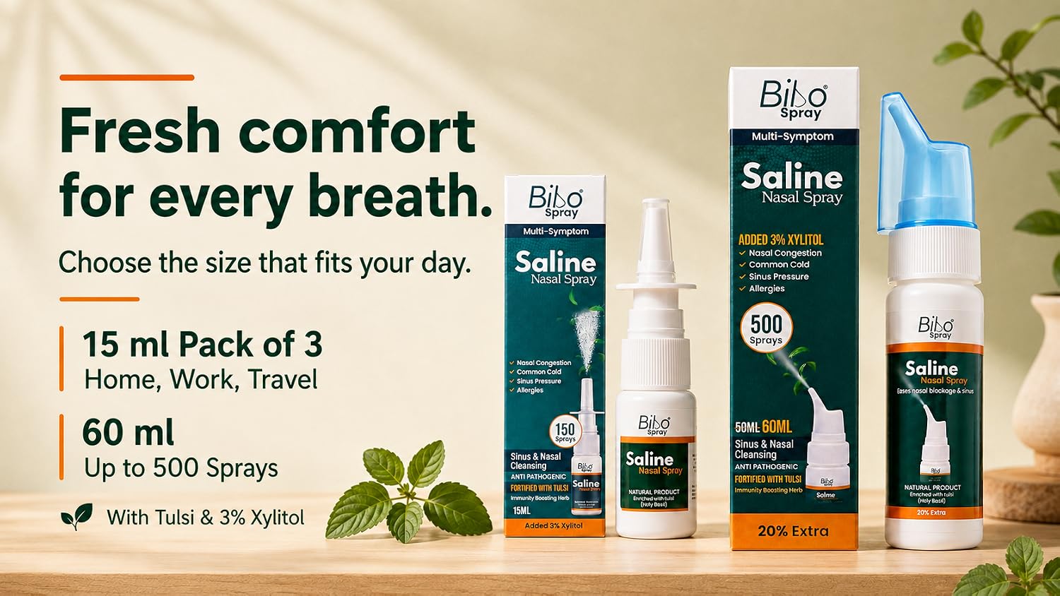 Fresh comfort for every breath. Nasal spray size feature from the original Amazon store.